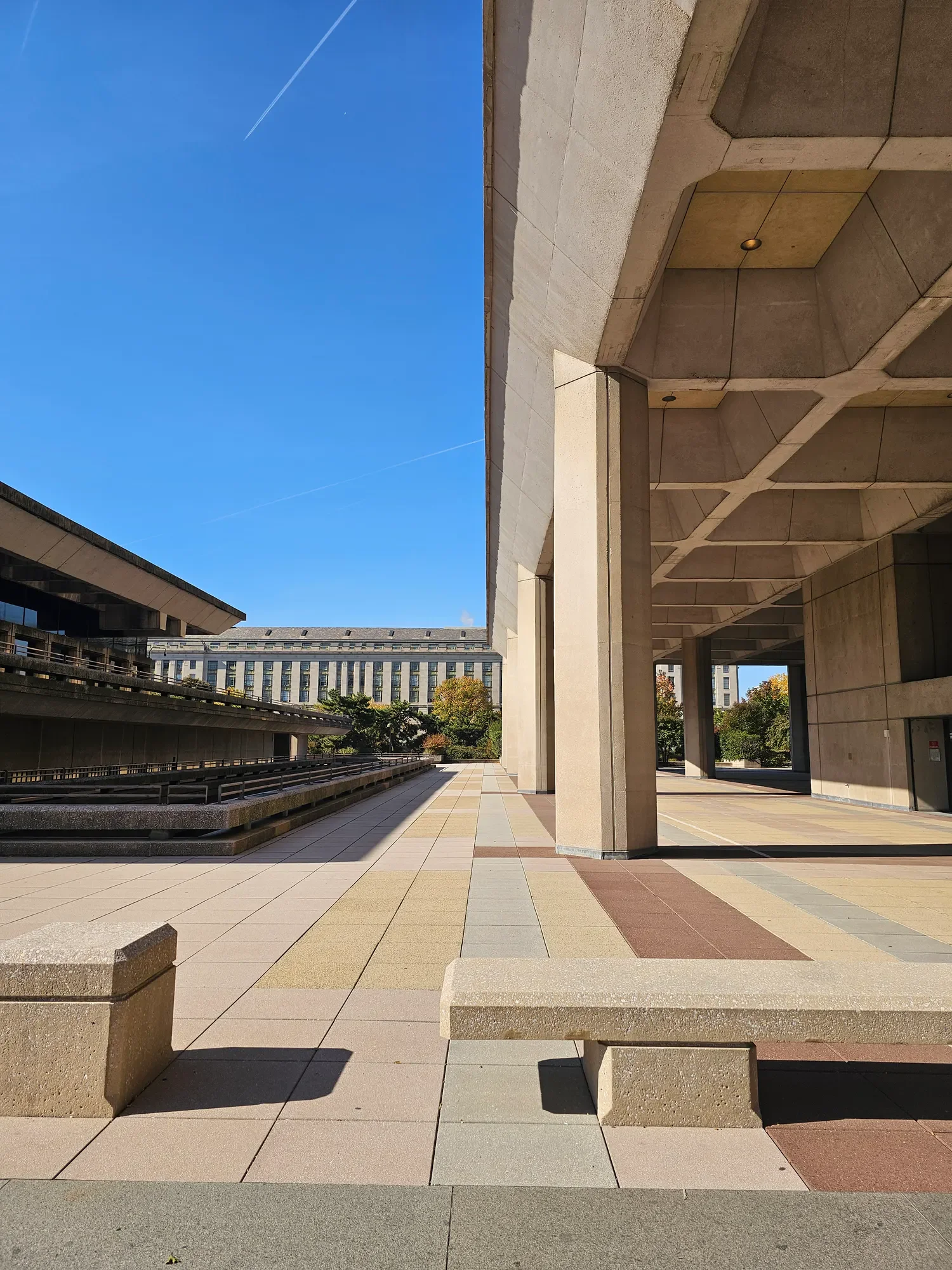 Repeating concrete structure and linear paving in Washington, D.C.